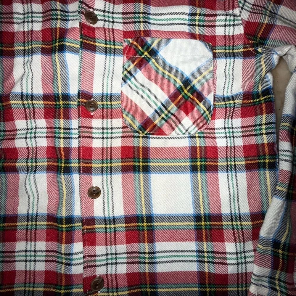 Old Navy Christmas pajama top plaid size 6-7 small